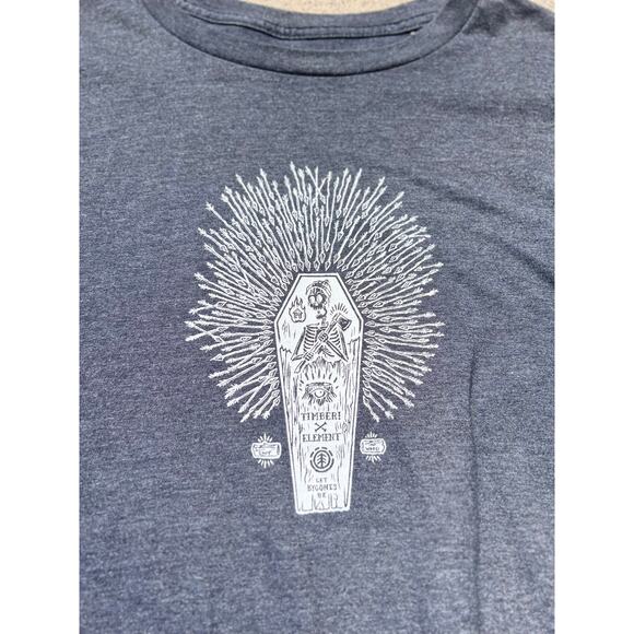 Element Top Men Size Large Gray Printed Graphic Short Sleeve Tee Shirt Skater - Picture 3 of 5